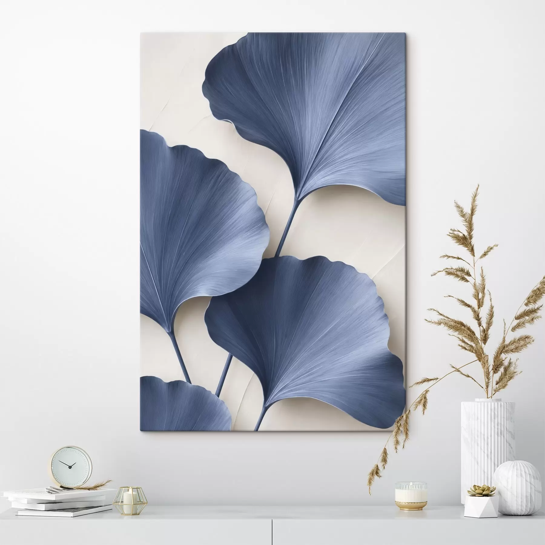 Tableau Feuilles de ginkgo sur une branche, image en 2D avec un effet de profondeur de champ s49297