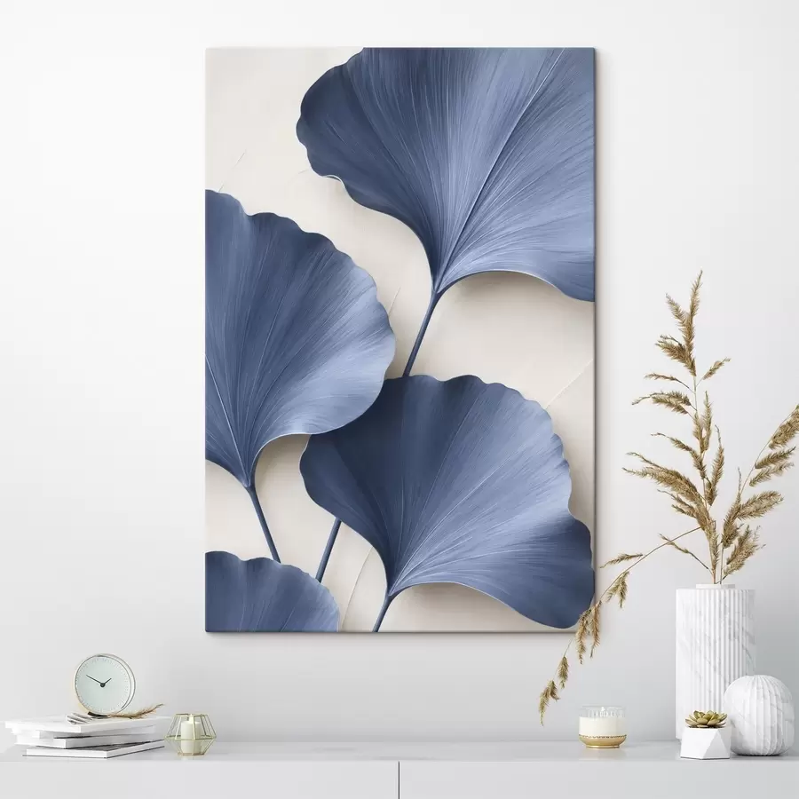 Tableau Feuilles de ginkgo sur une branche, image en 2D avec un effet de profondeur de champ s49297