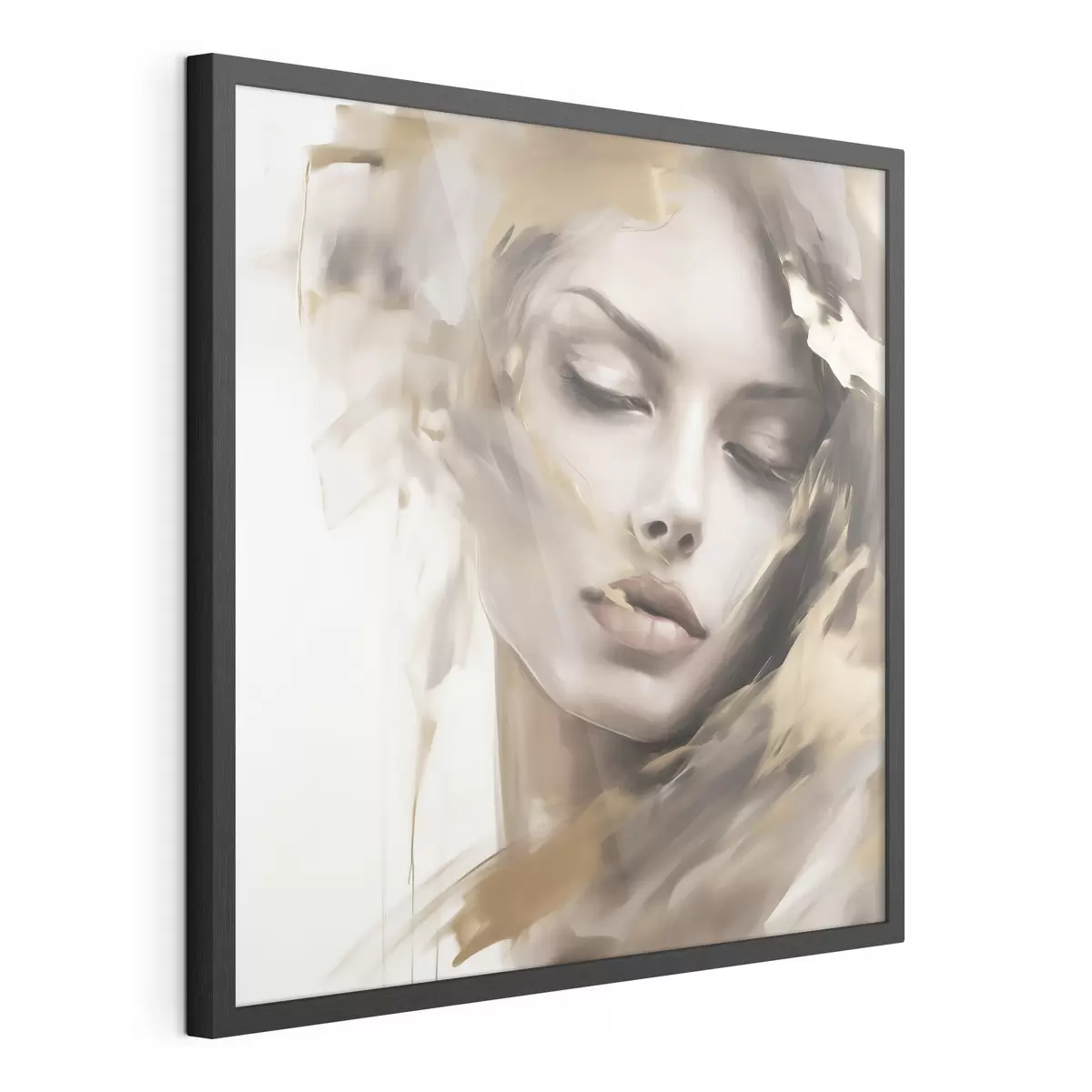 Poster Portrait abstrait d'une jeune fille, imitation de peinture f49131