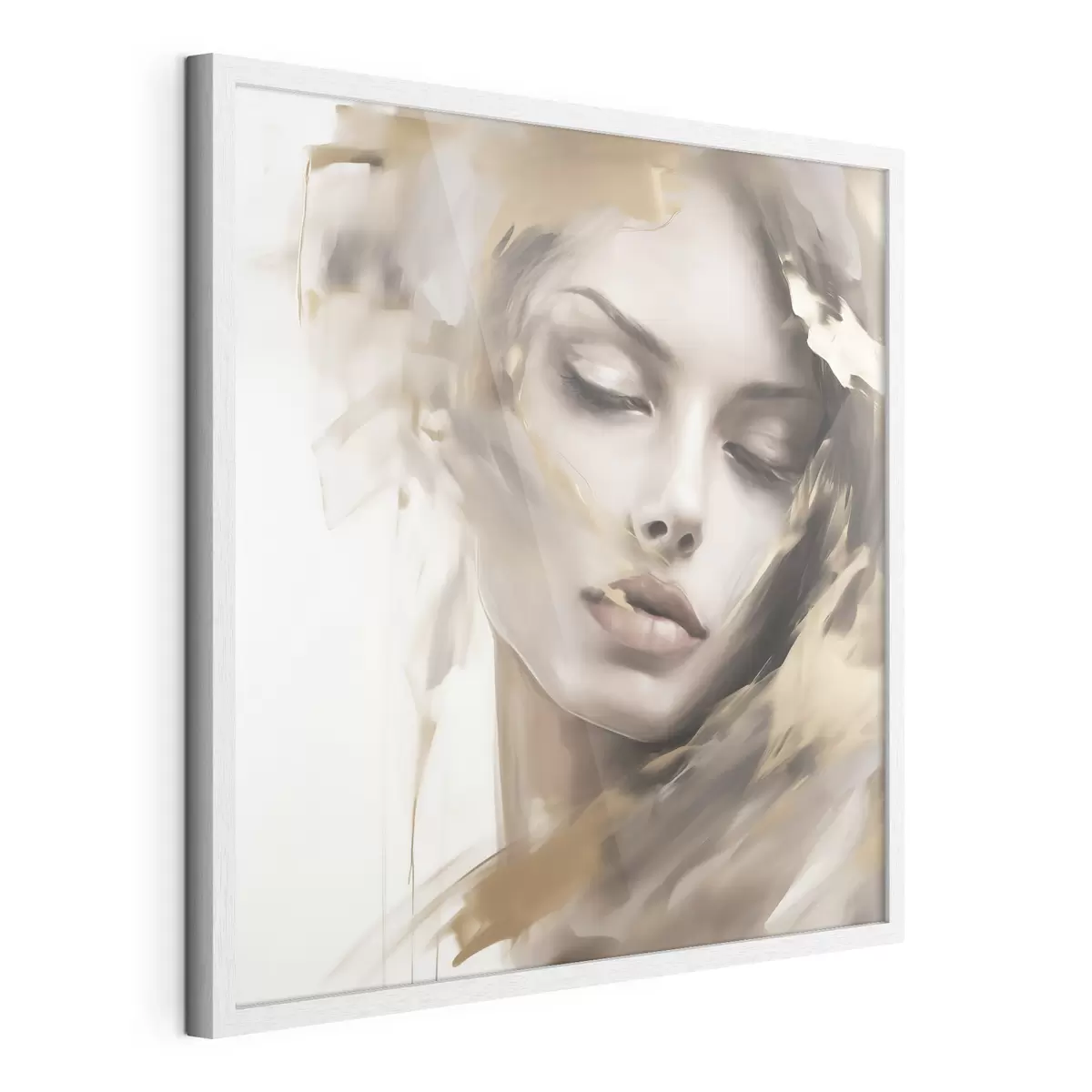 Poster Portrait abstrait d'une jeune fille, imitation de peinture f49131