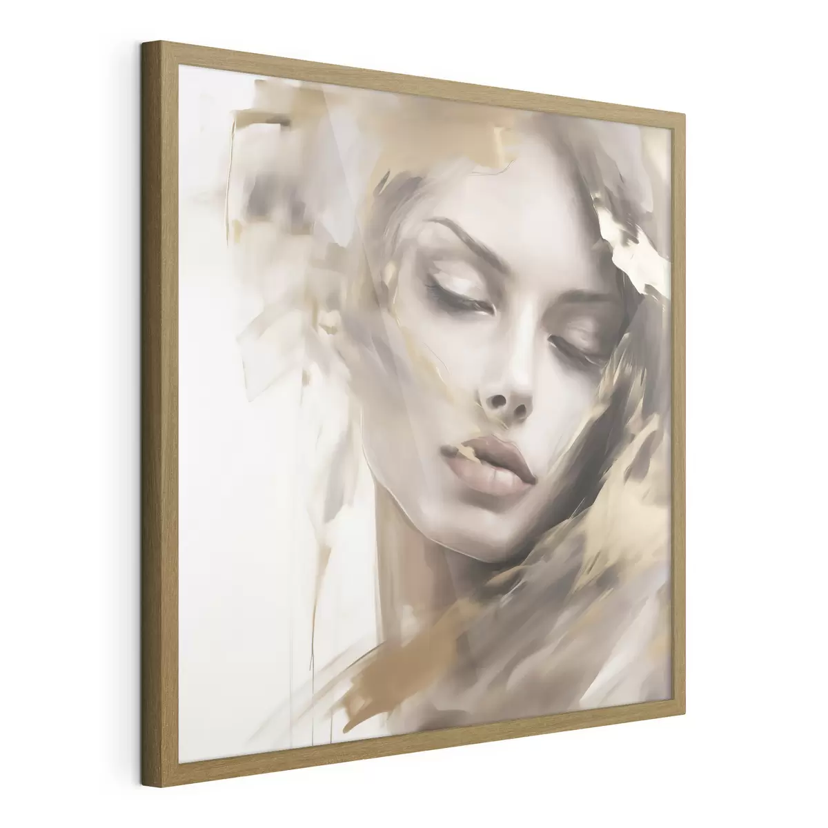 Poster Portrait abstrait d'une jeune fille, imitation de peinture f49131