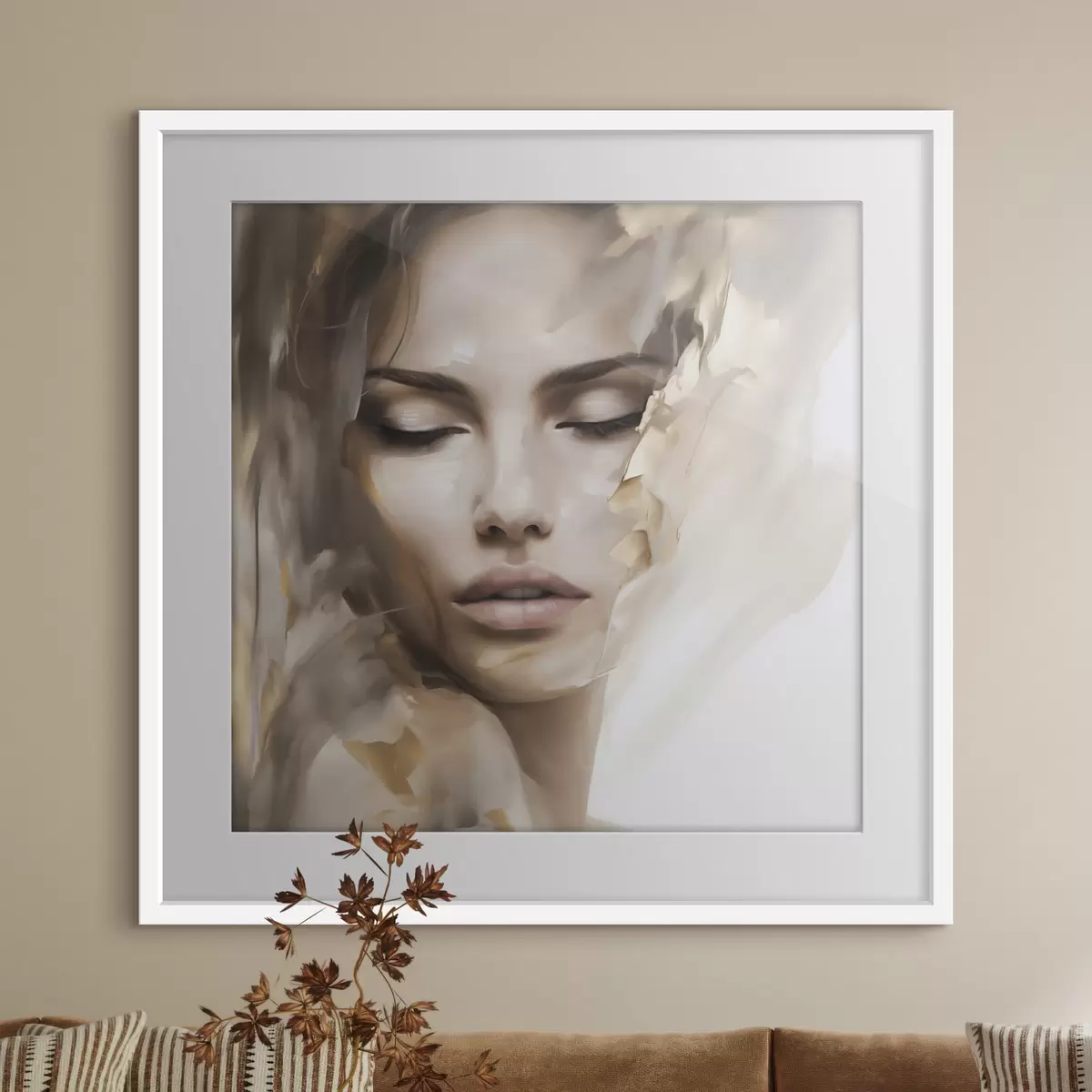 Poster Portrait abstrait d'une femme, imitation de peinture f49132