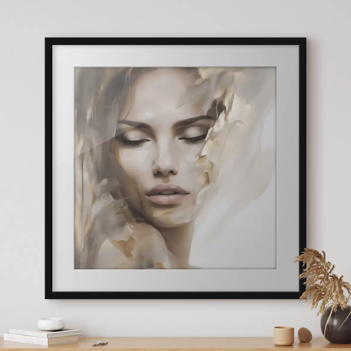 Poster Portrait abstrait d'une femme, imitation de peinture f49132