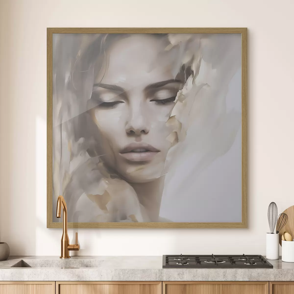 Poster Portrait abstrait d'une femme, imitation de peinture f49132