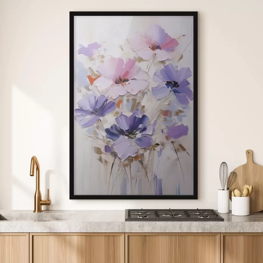 Papier peint Fleurs, peinture d'imitation f49136