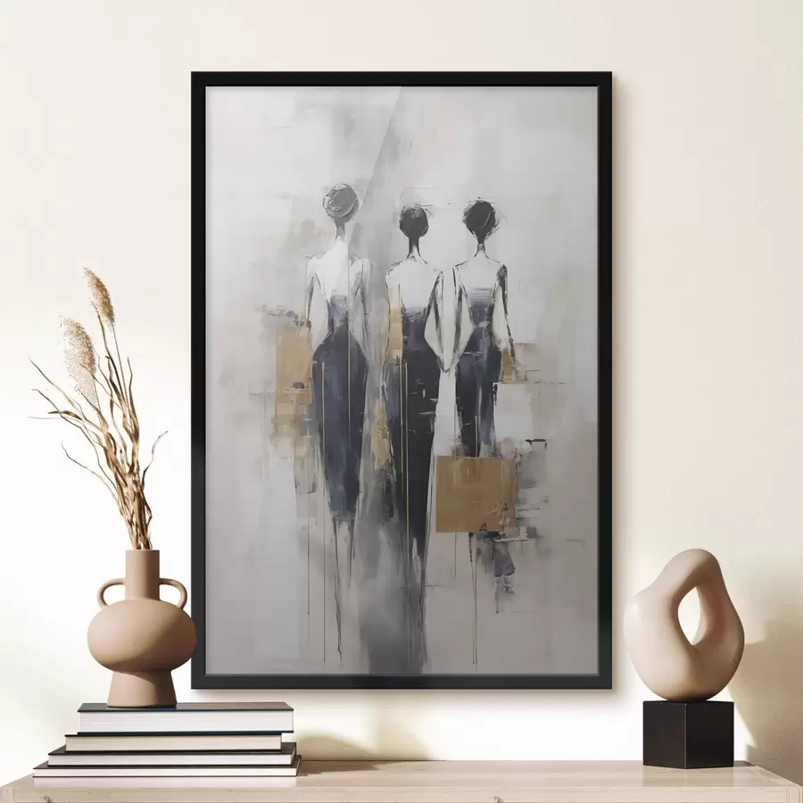 Papier peint Silhouettes abstraites, imitation de la peinture f49138