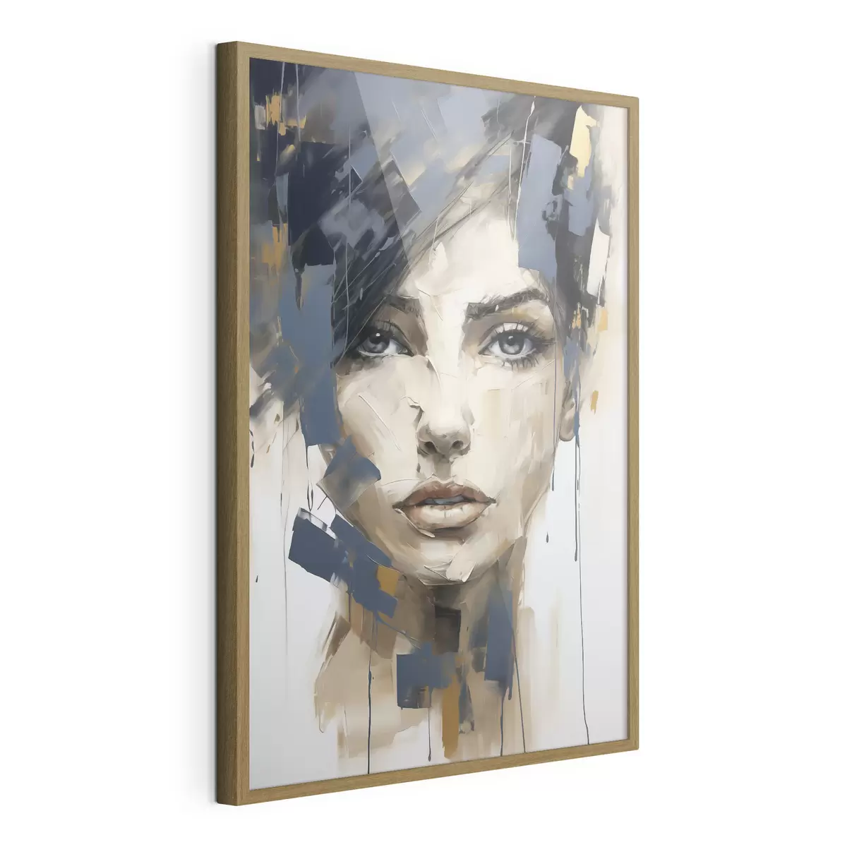 Poster Portrait abstrait d'une jeune fille, imitation de peinture f49141
