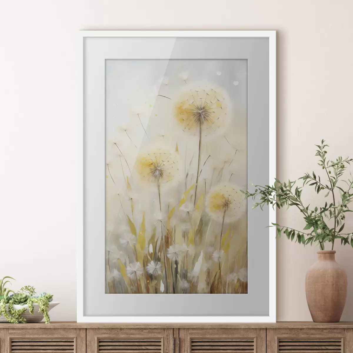 Poster Pissenlits, peinture d'imitation f49295