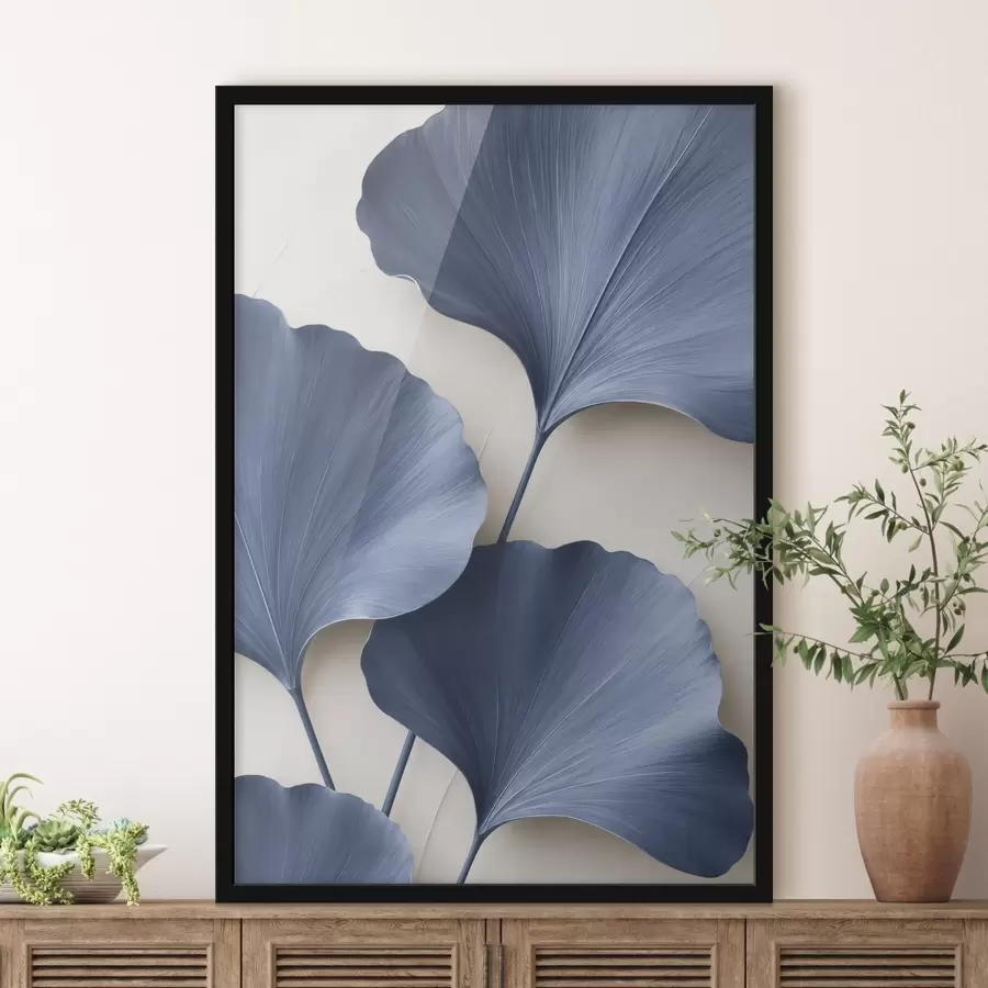 Papier peint Feuilles de ginkgo sur une branche, image en 2D avec un effet de profondeur de champ f49297