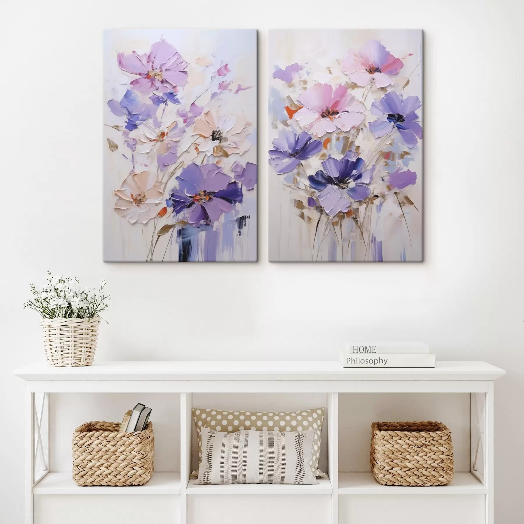 Tableau Fleurs aux couleurs vives, imitation de peinture m30518