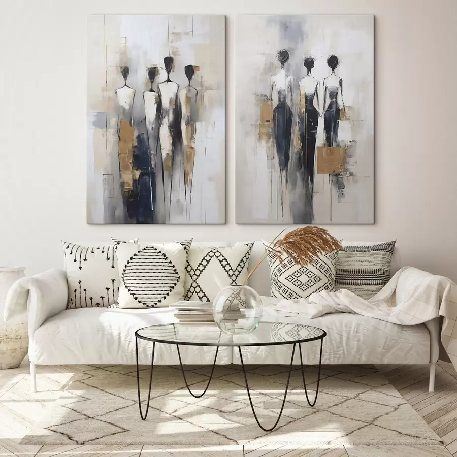 Tableau Silhouettes abstraites, imitation de la peinture m30519