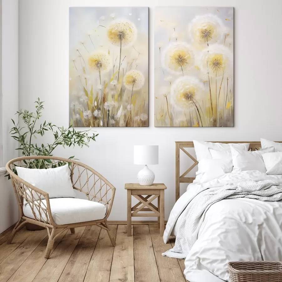 Tableau Pissenlits, peinture d'imitation m30523