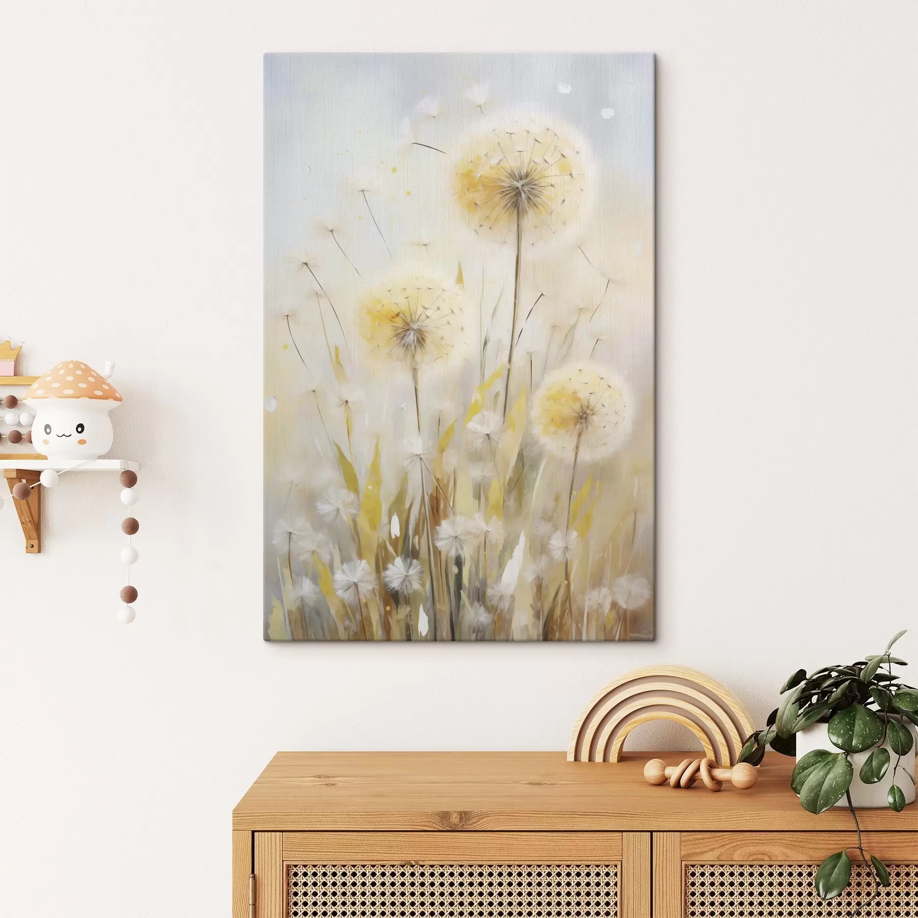 Tableau Pissenlits, peinture d'imitation s49295