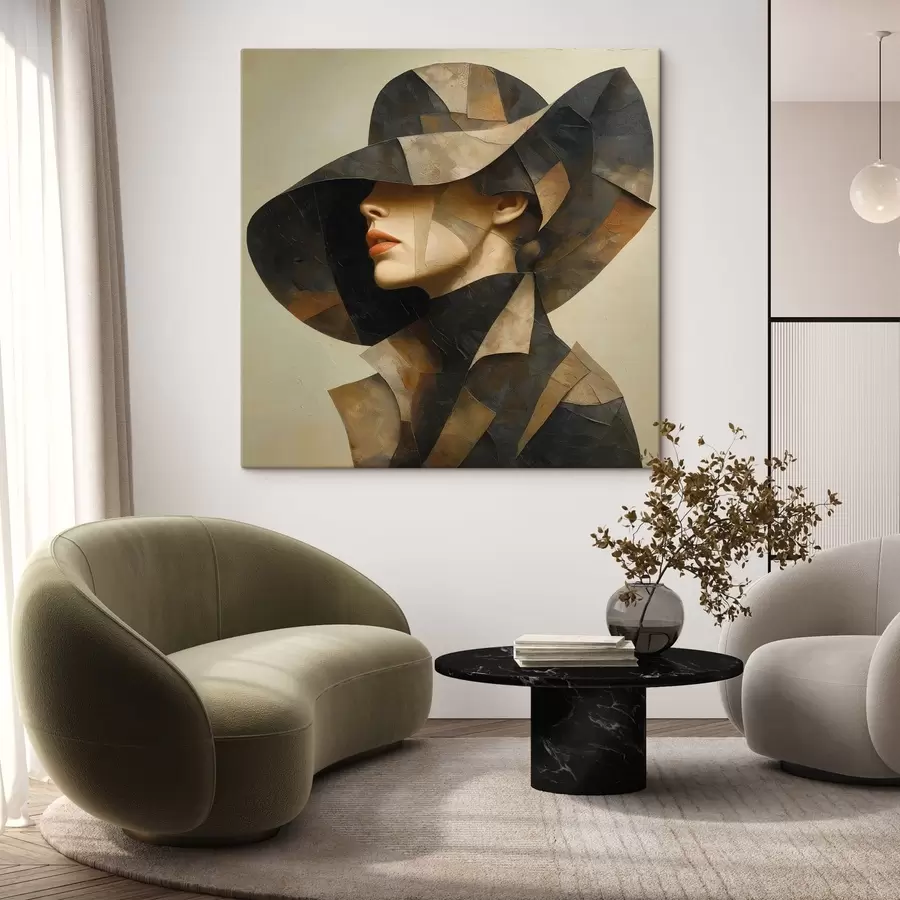 Tableau Une femme au chapeau s49312