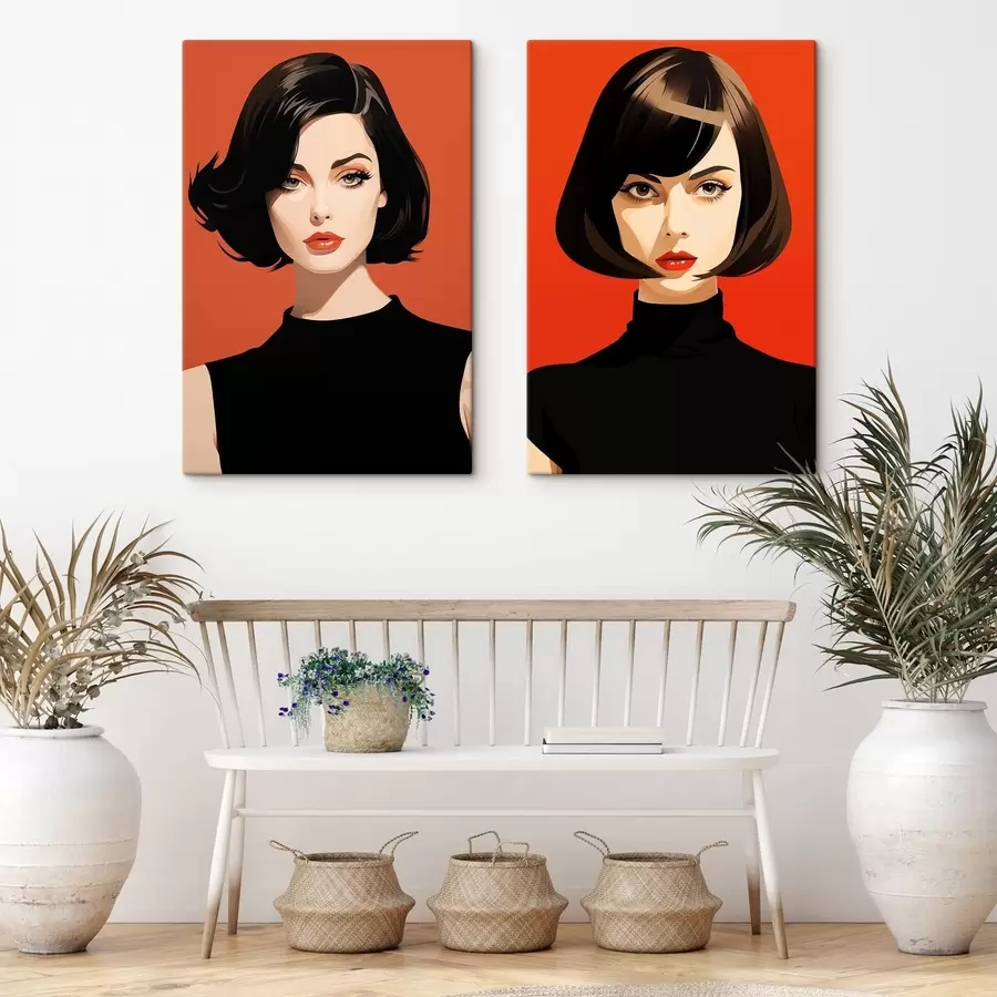Tableau Un duo de brunes modernes m30502