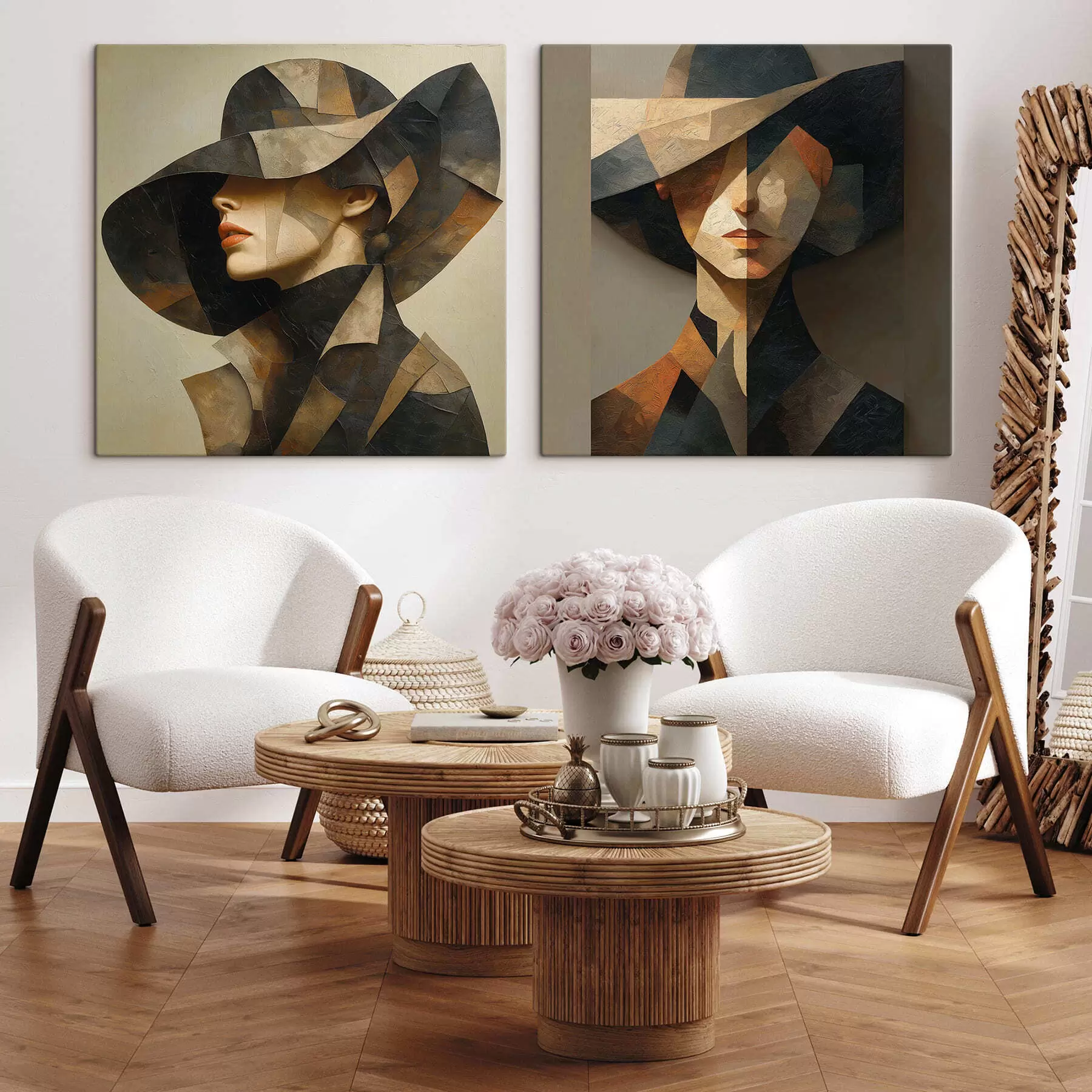 Tableau Muse de la mode cubiste m30505