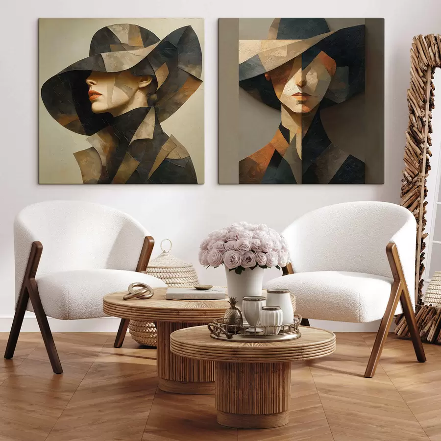 Tableau Muse de la mode cubiste m30505