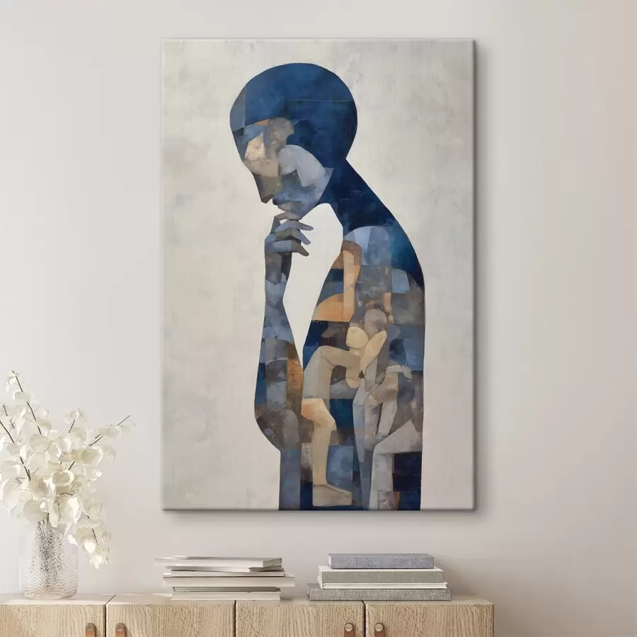 Tableau Le Penseur, portrait abstrait s49252
