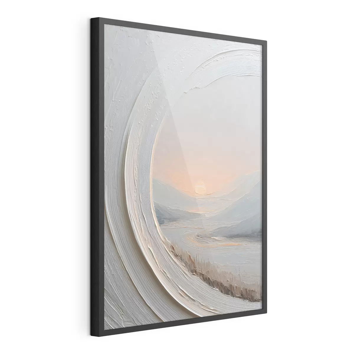 Poster Une peinture de paysage dans un cadre rond f49235