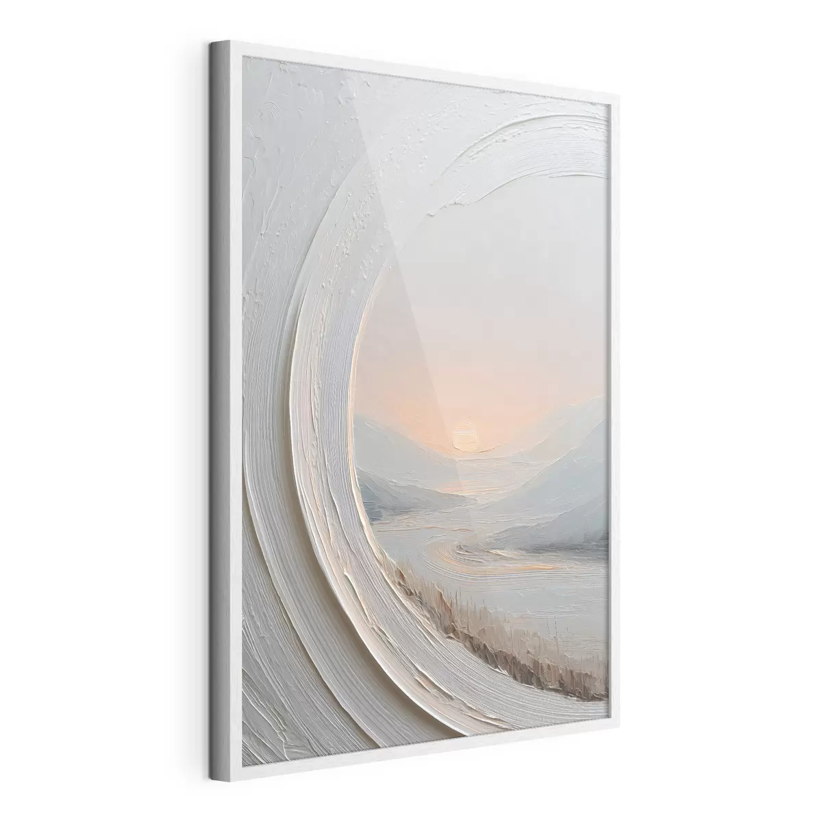 Poster Une peinture de paysage dans un cadre rond f49235