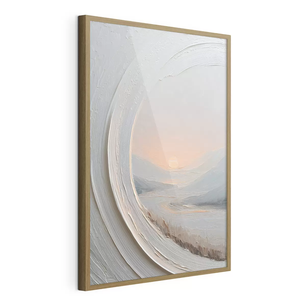 Poster Une peinture de paysage dans un cadre rond f49235