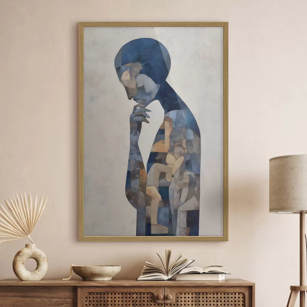 Poster Le Penseur, portrait abstrait f49252