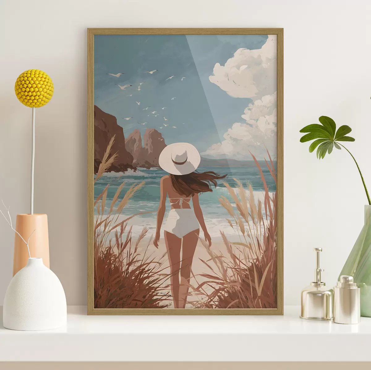 Poster La jeune fille au bord de la mer f49253