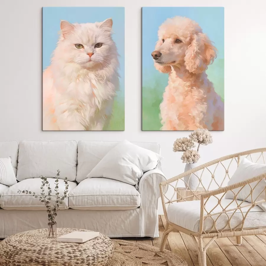 Tableau Portraits d'un chat et d'un chien m30468