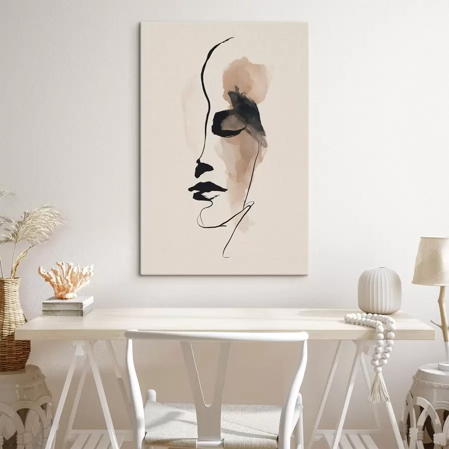 Tableau Un visage abstrait minimaliste s49347