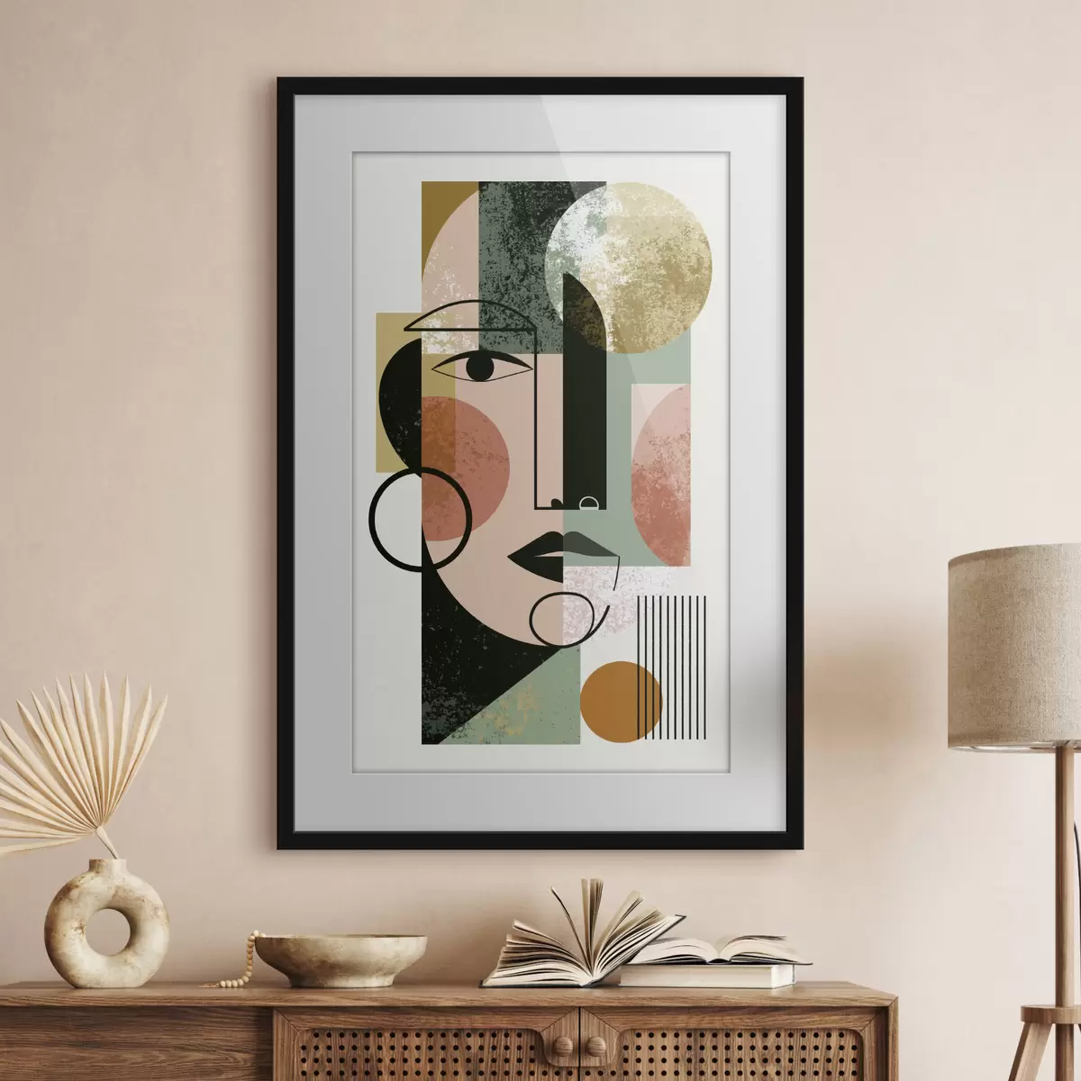 Poster Portrait abstrait avec des formes géométriques f49341