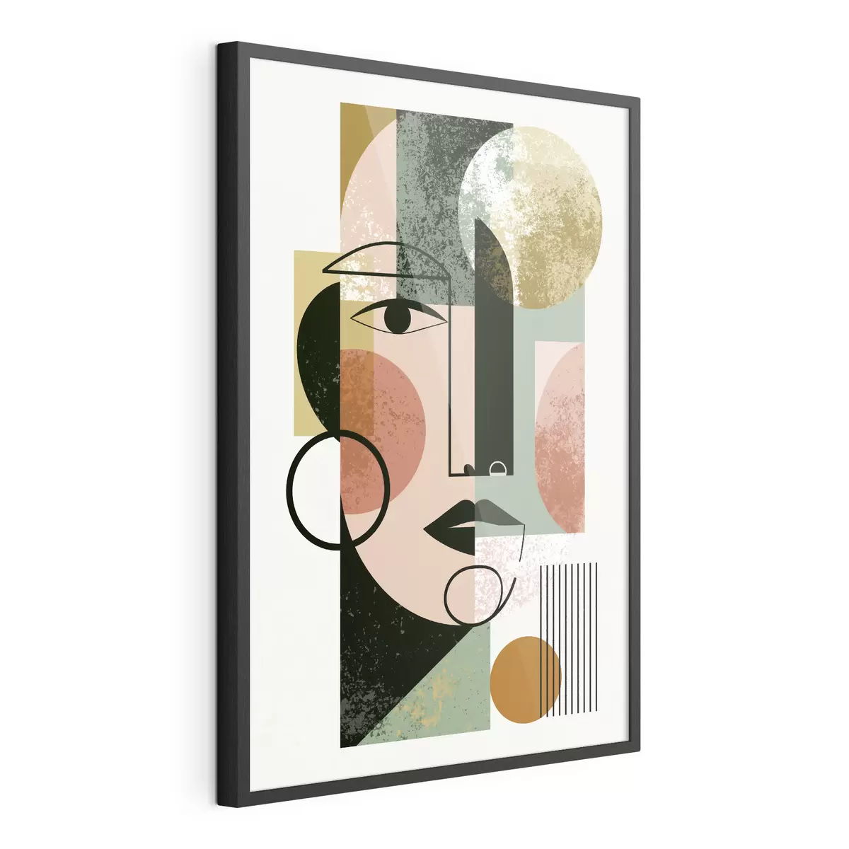 Poster Portrait abstrait avec des formes géométriques f49341