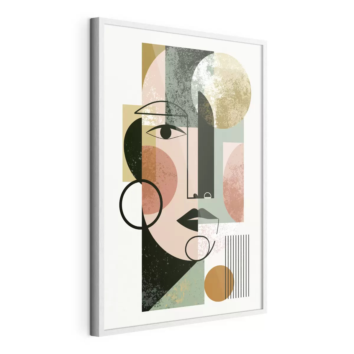 Poster Portrait abstrait avec des formes géométriques f49341