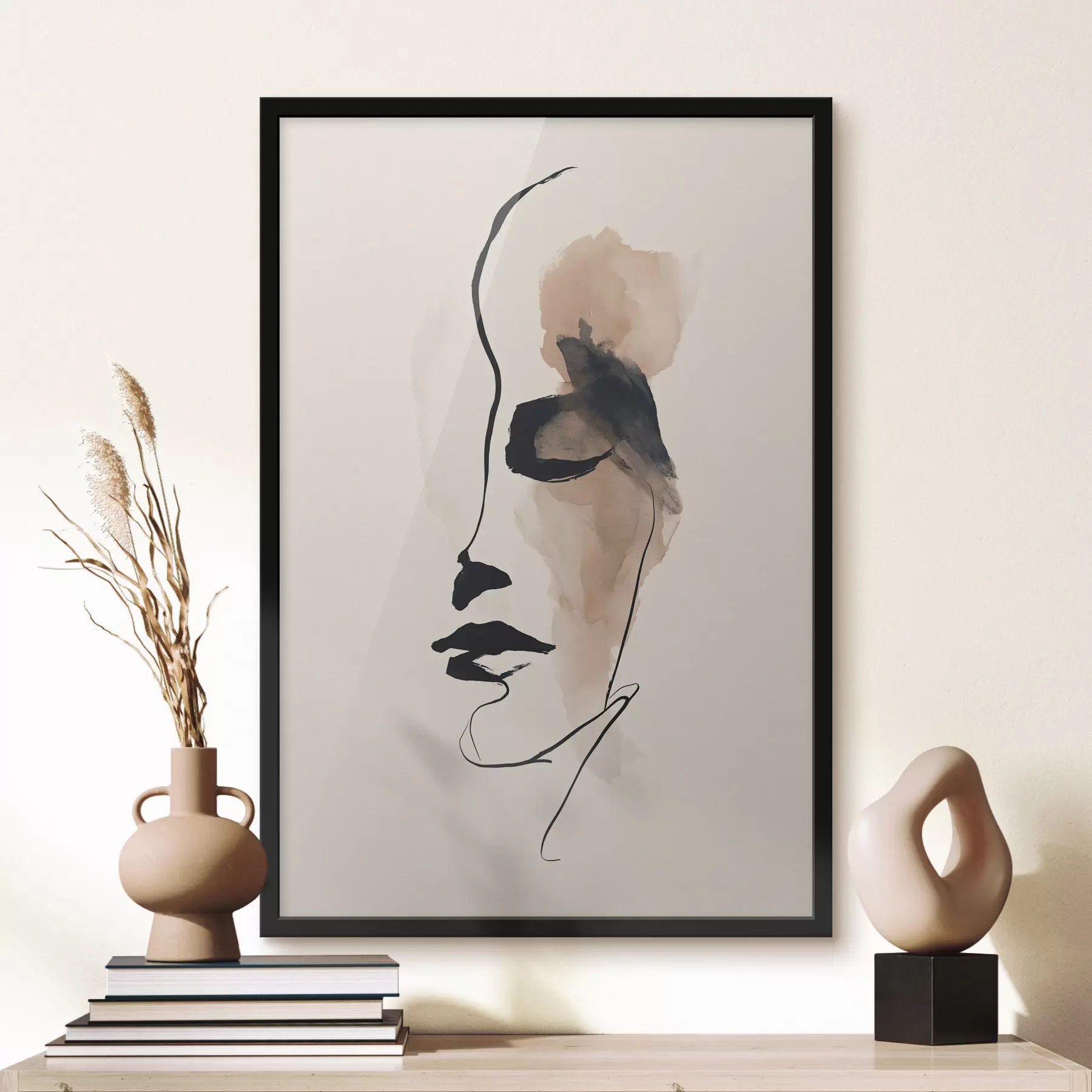 Papier peint Un visage abstrait minimaliste f49347