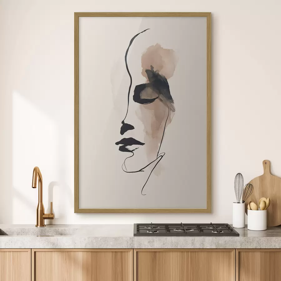 Papier peint Un visage abstrait minimaliste f49347