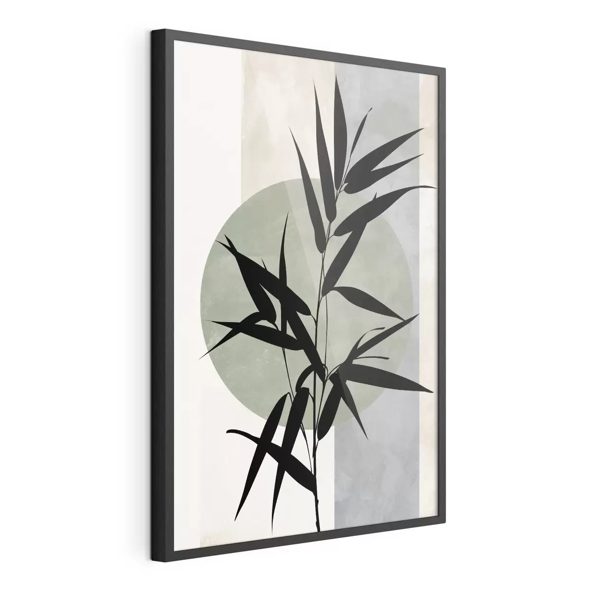 Poster Une composition abstraite composée de silhouettes de feuilles et de cercles f49363