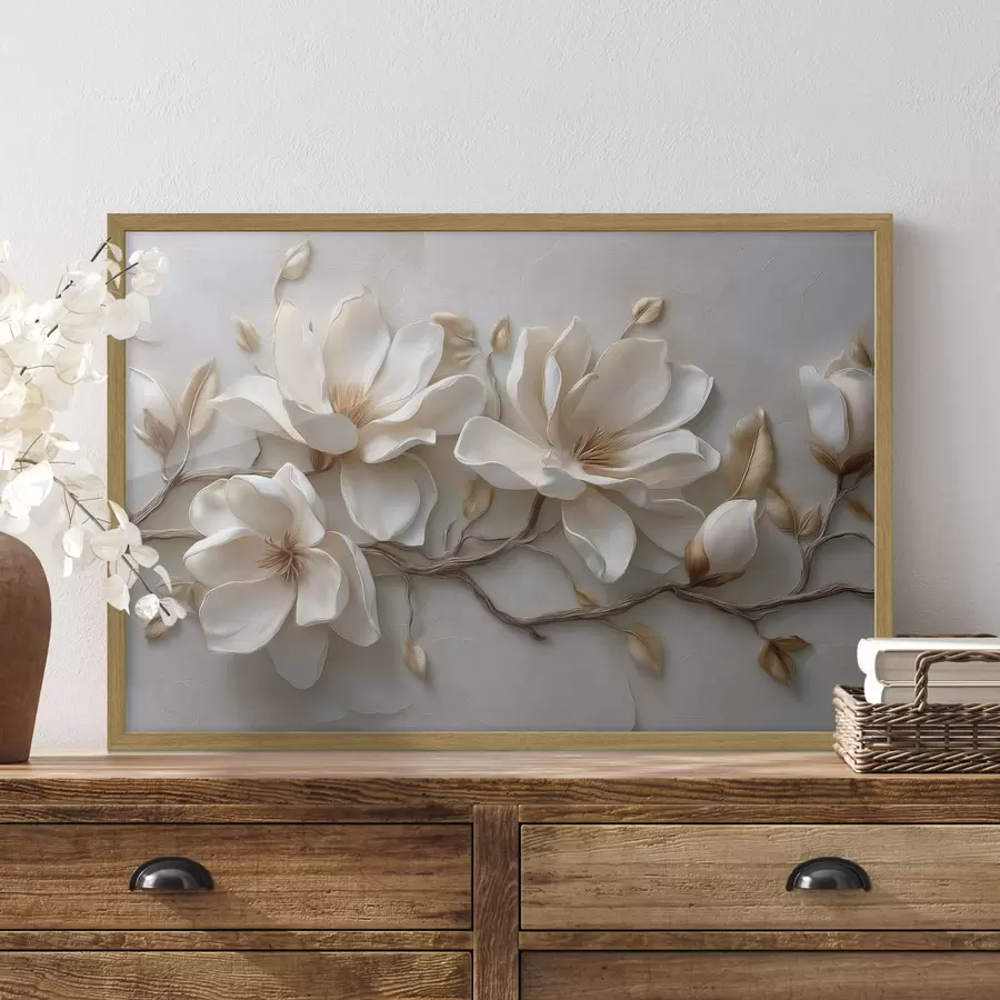 Papier peint Branche de magnolia f49407