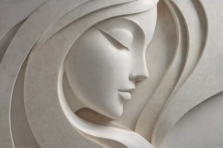 Papier peint Un profil féminin en bas-relief w05569