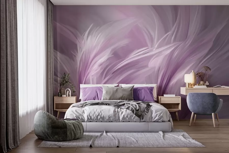Papier peint De magnifiques plumes dans des tons de violet w05658v2