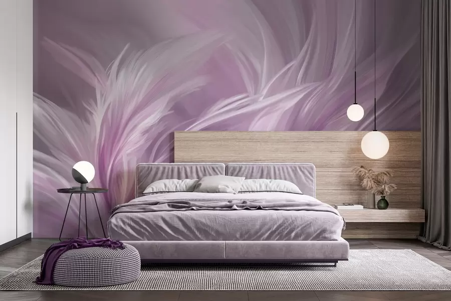 Papier peint De magnifiques plumes dans des tons de violet w05658v2