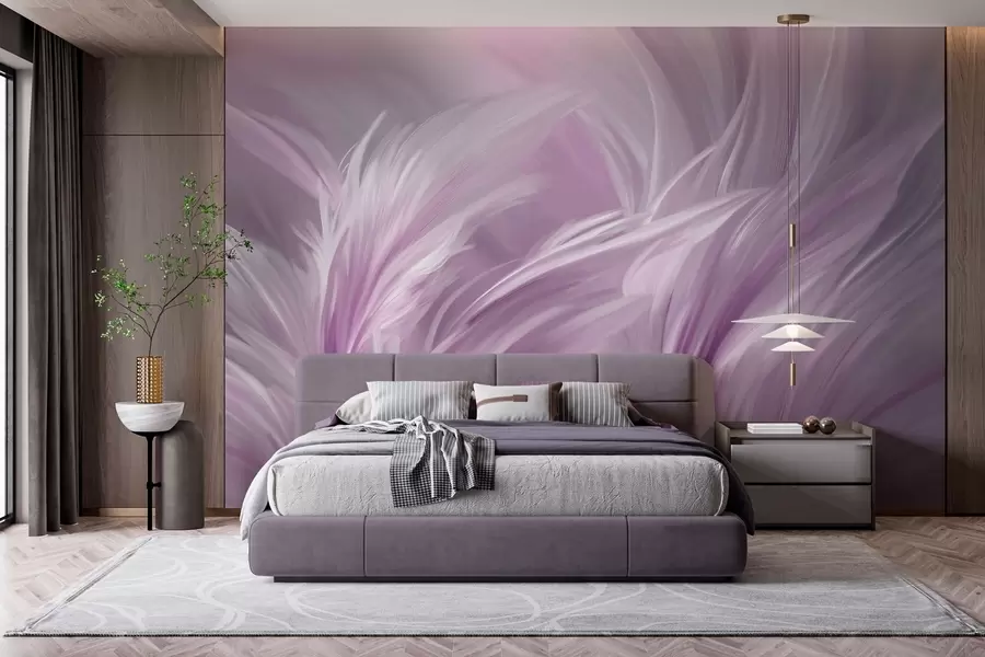 Papier peint De magnifiques plumes dans des tons de violet w05658v2