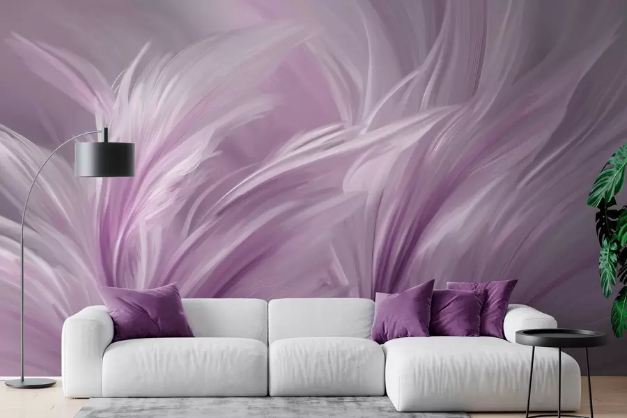 Papier peint De magnifiques plumes dans des tons de violet w05658v2