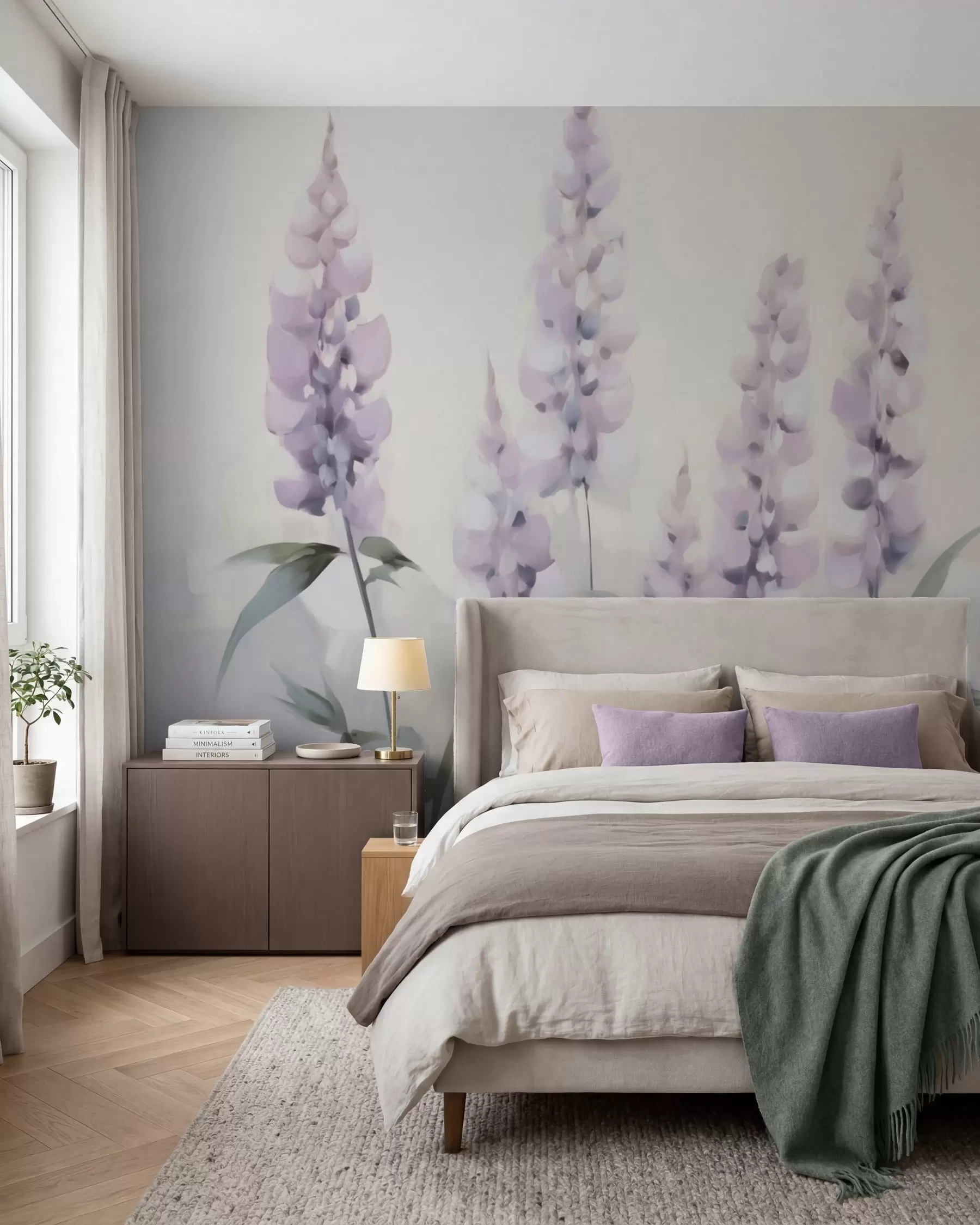 Papier peint Fleurs abstraites imitation de peinture w05661