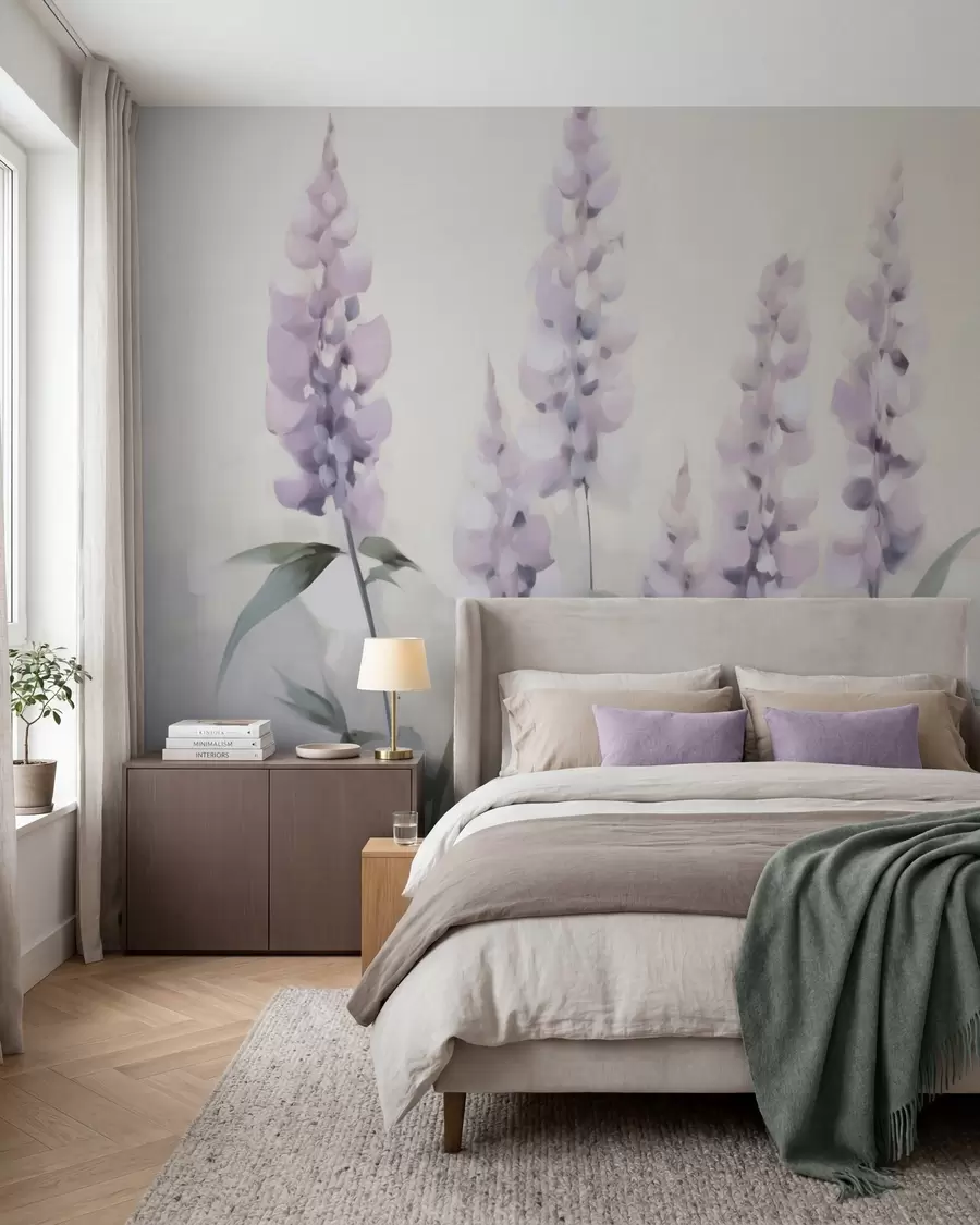 Papier peint Fleurs abstraites imitation de peinture w05661