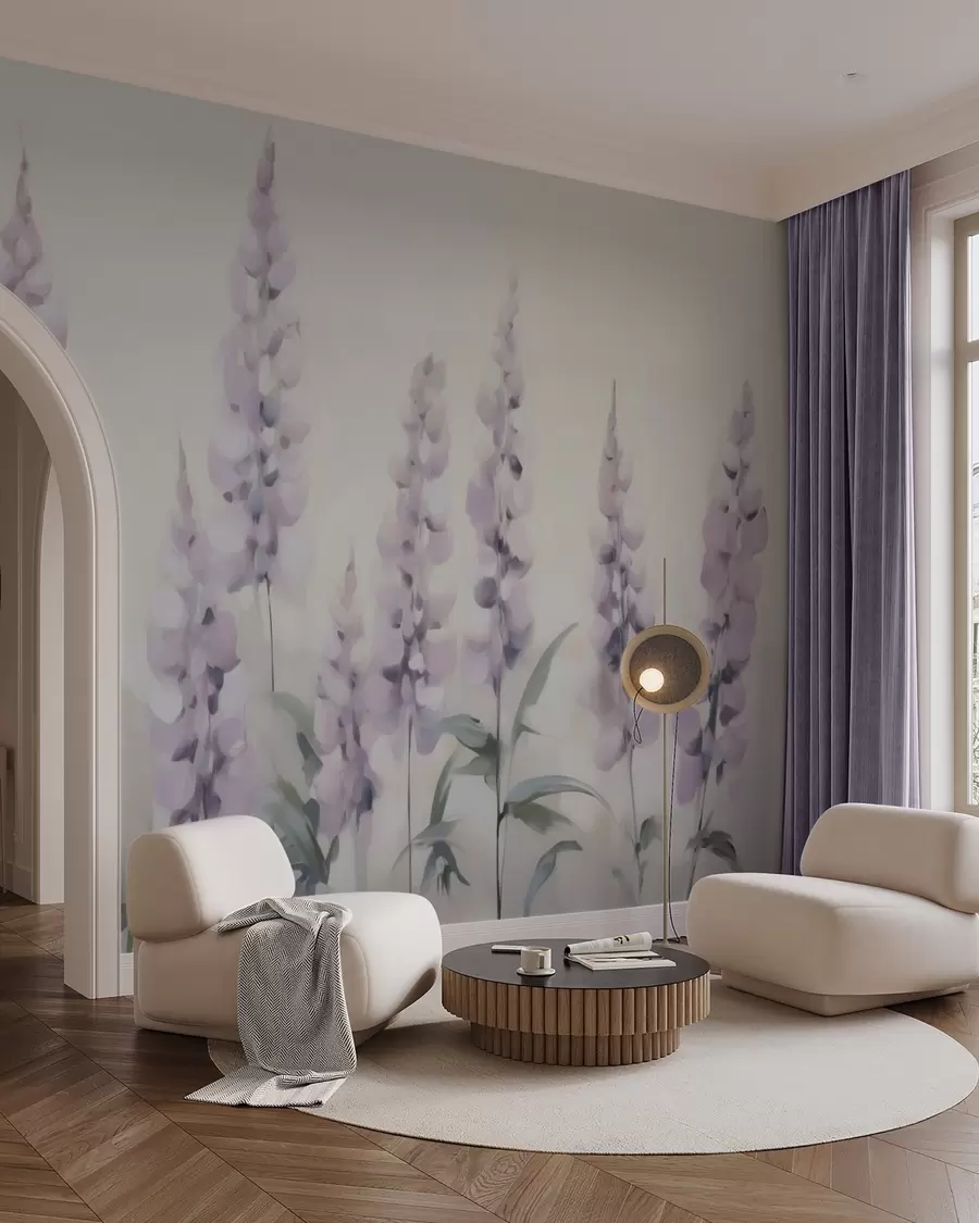 Papier peint Fleurs abstraites imitation de peinture w05661
