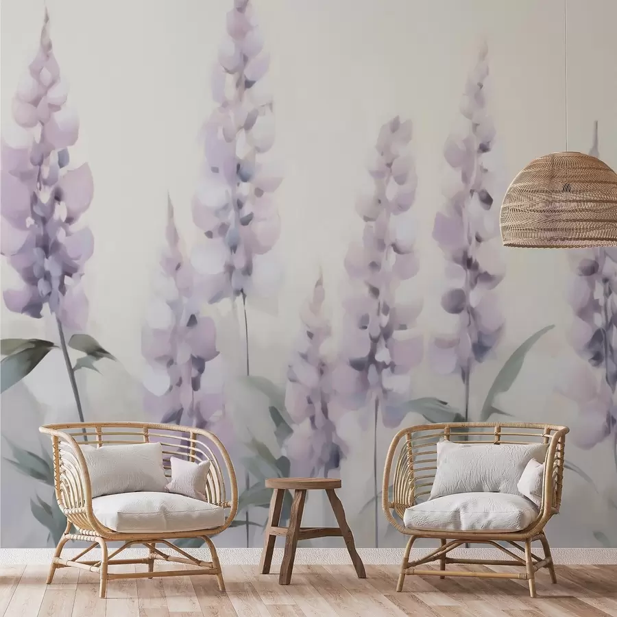 Papier peint Fleurs abstraites imitation de peinture w05661