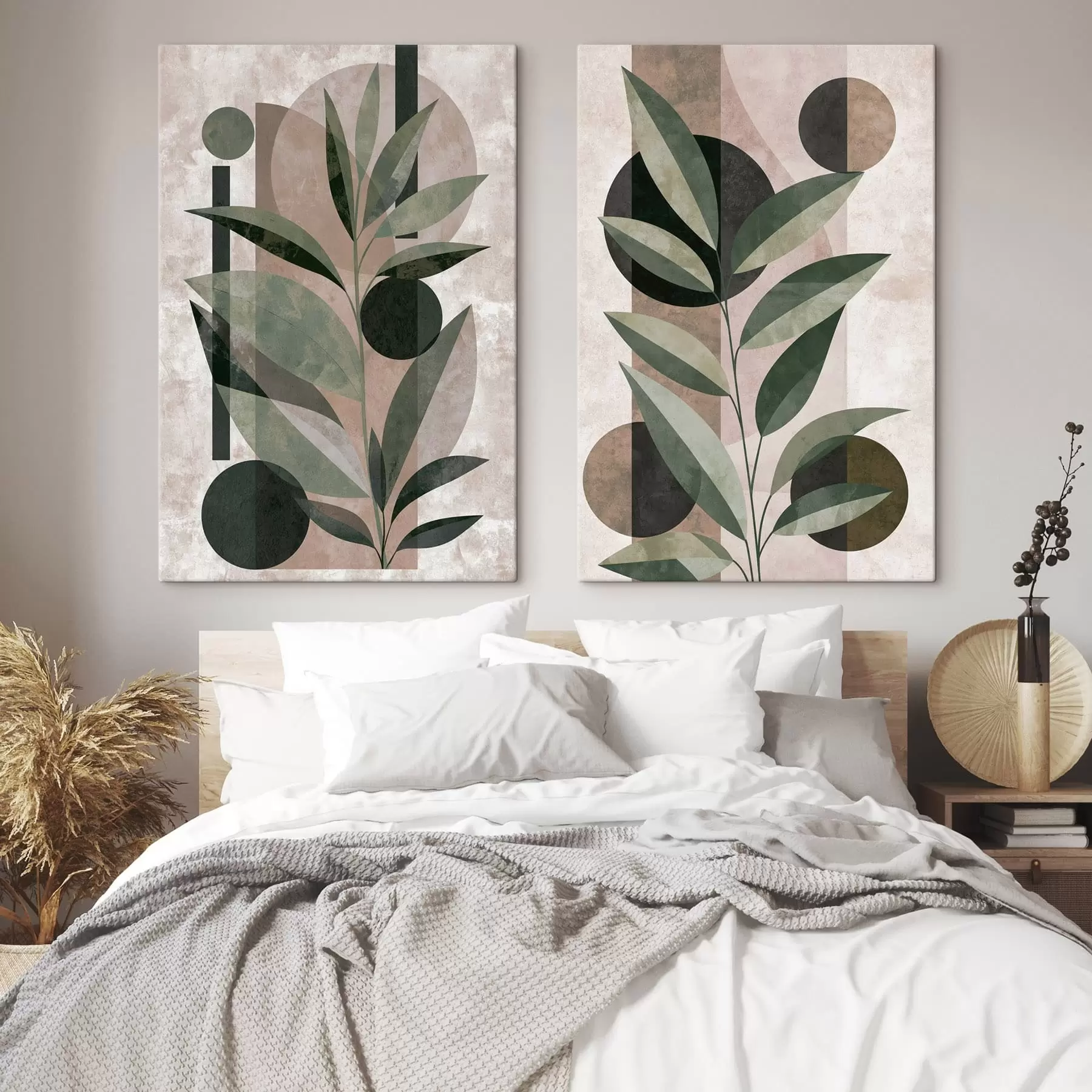 Tableau Une composition abstraite avec des feuilles m30544