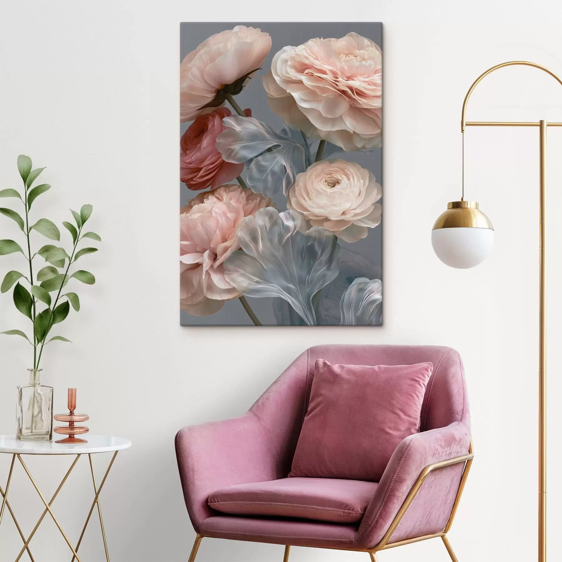 Tableau Un bouquet de fleurs abstraites s49367