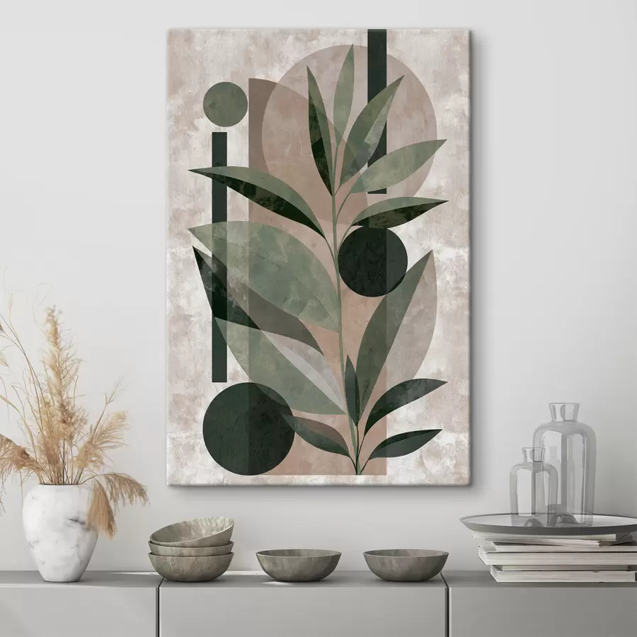 Papier peint Une composition abstraite avec des feuilles s49414
