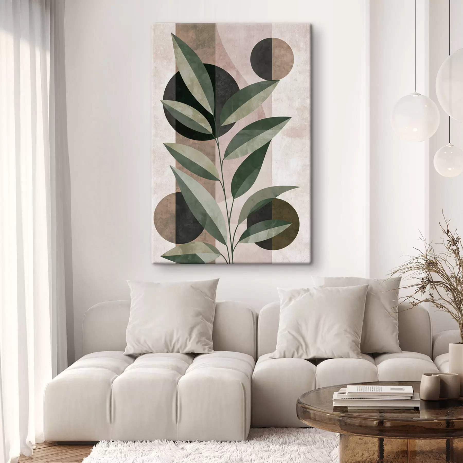 Tableau Une composition abstraite avec des feuilles s49415