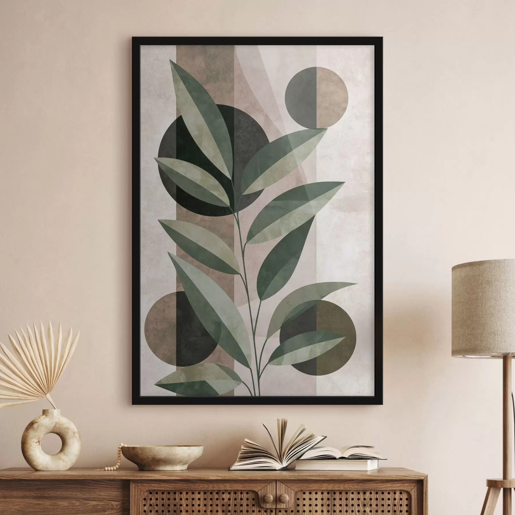 Papier peint Une composition abstraite avec des feuilles f49415
